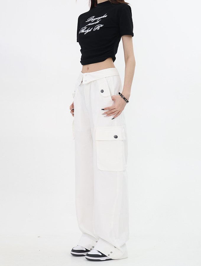 High Rise Fold-Over Trousers