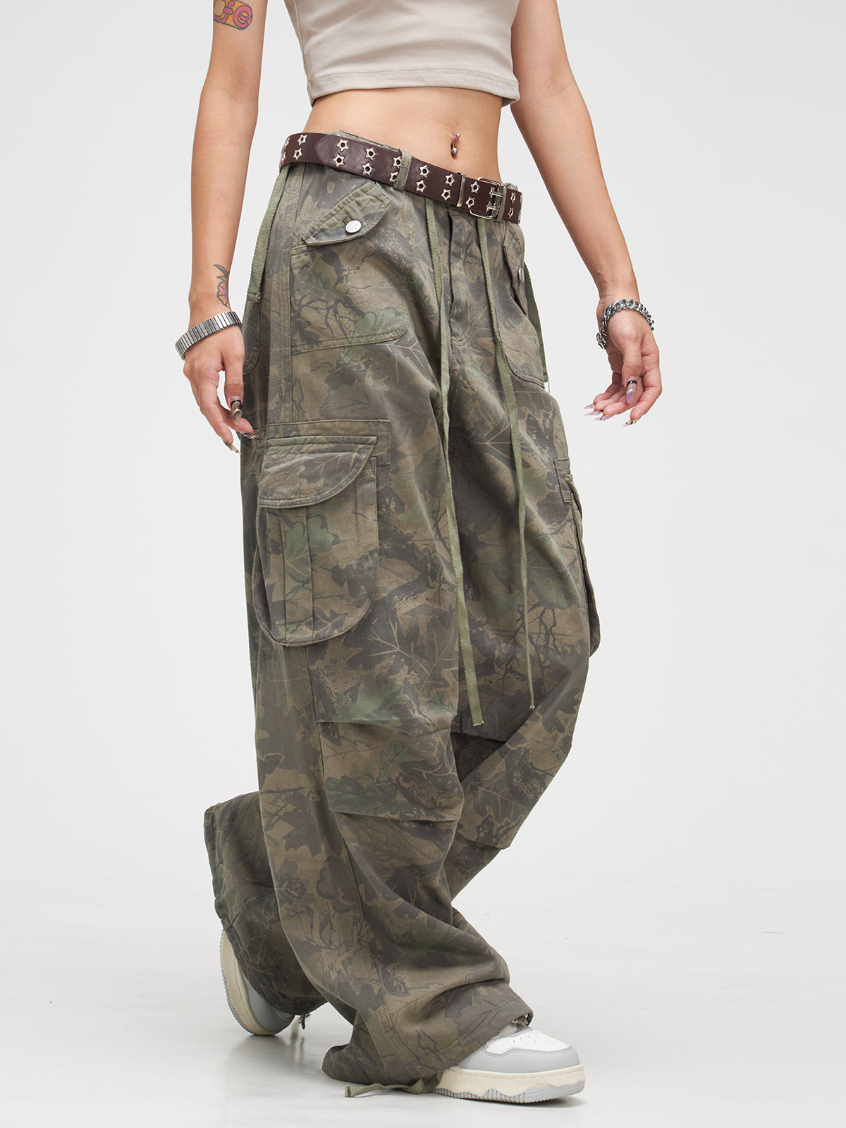 Washed Fern Camo Cargo Pants