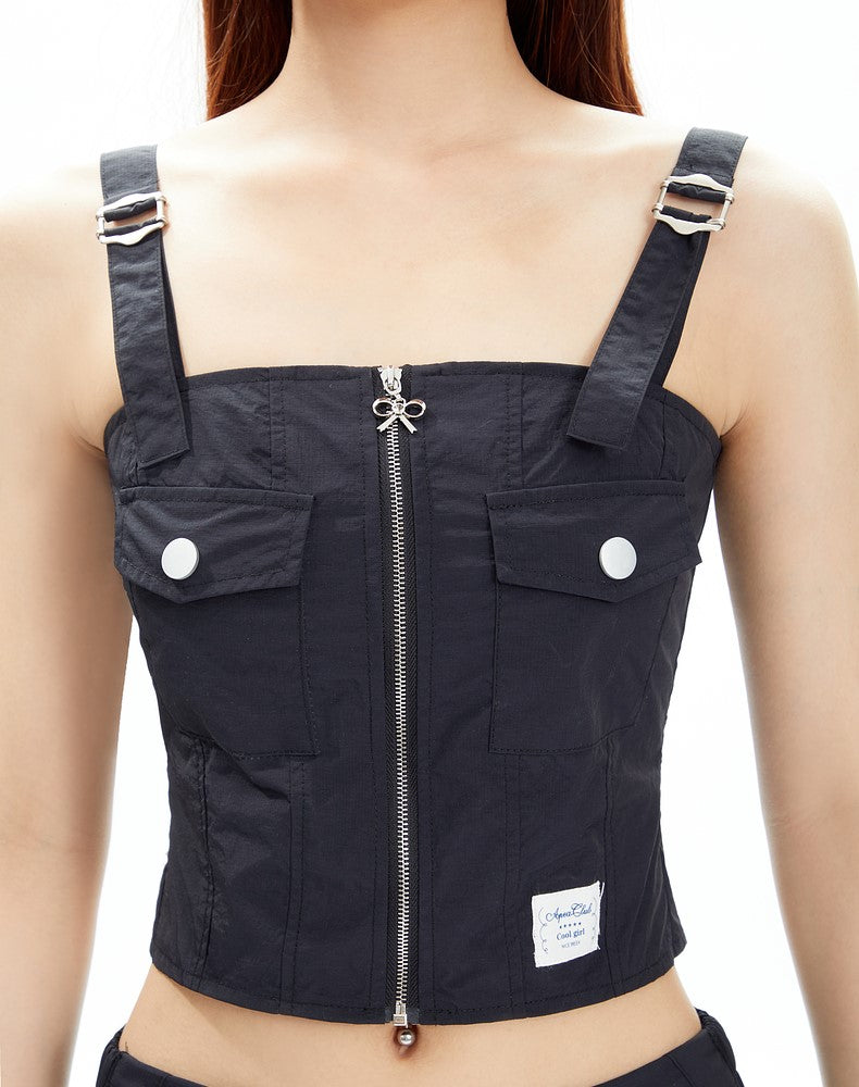 Bow Paneled Cargo Tank Top