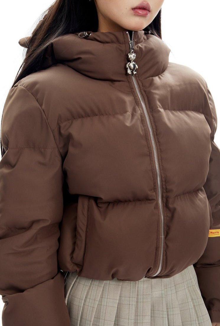 Teddy Brrr.. Cropped Puffer Jacket