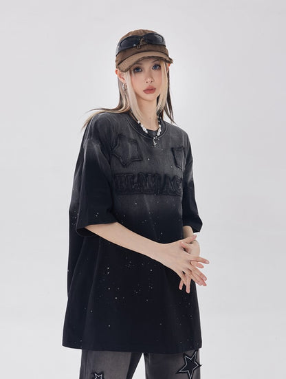 Gradient Embroidered Star Shirt