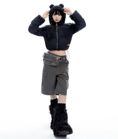 Teddy Brrr.. Cropped Puffer Jacket