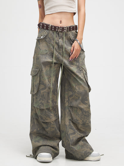 Washed Fern Camo Cargo Pants