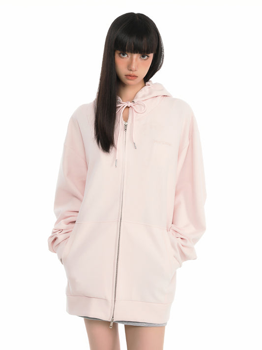 Baby Pink Zip Hoodie