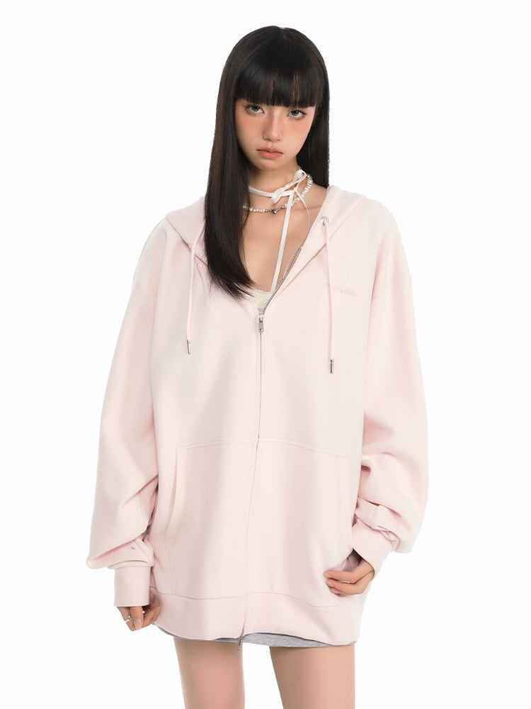 Baby Pink Zip Hoodie