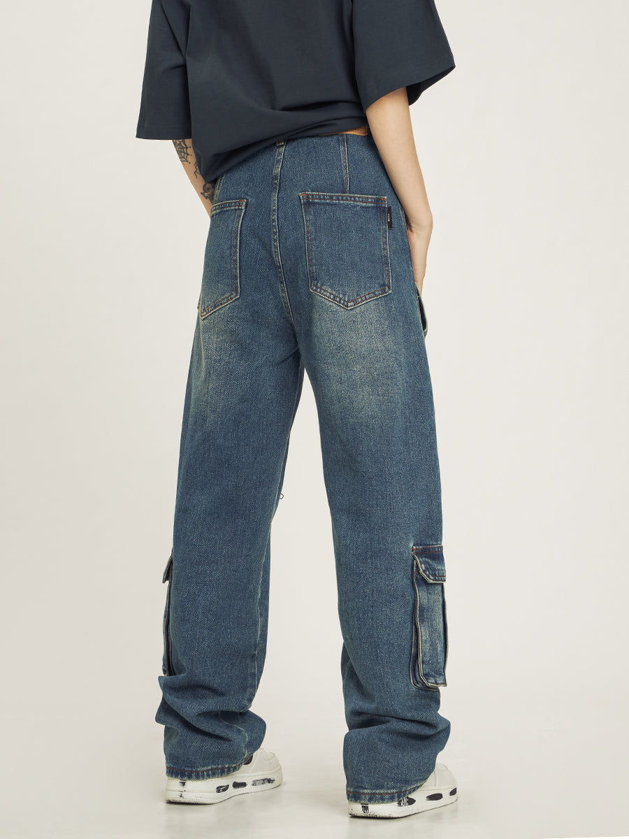 Multipocket Paneled Denim Cargo Jeans