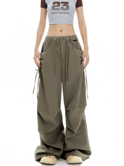 Bow-Tie Ruched Cargo Pants