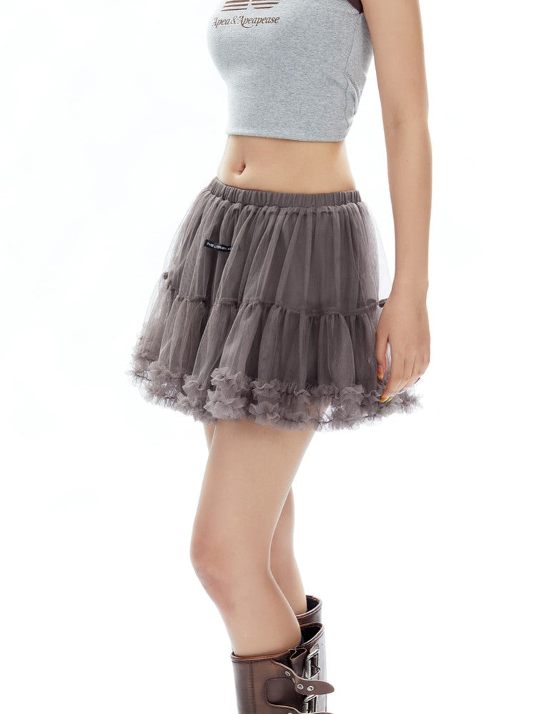 Ruffle Ballet Style Mini Skirt