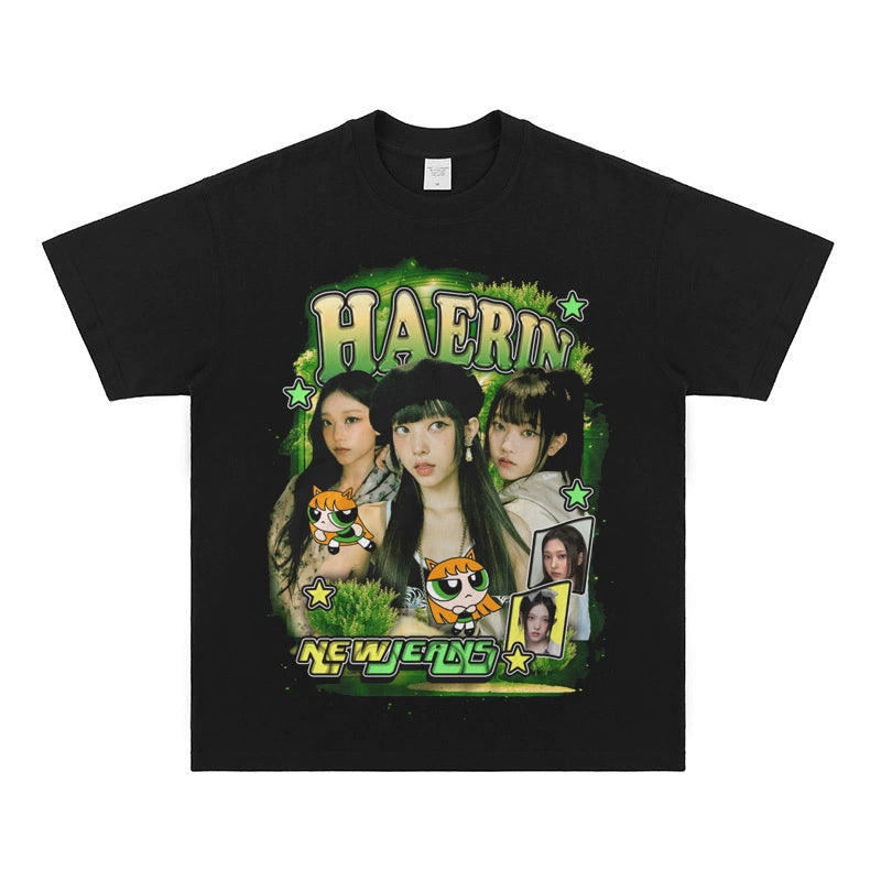 NewJeans Haerin PPG Inspired Vintage T-Shirt