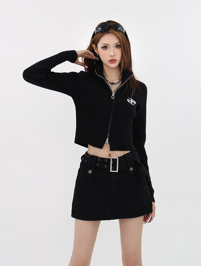 Knitted Zip Long Sleeve