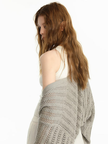 Open Front Knit Cardigan Shrug