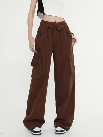 High Rise Fold-Over Trousers