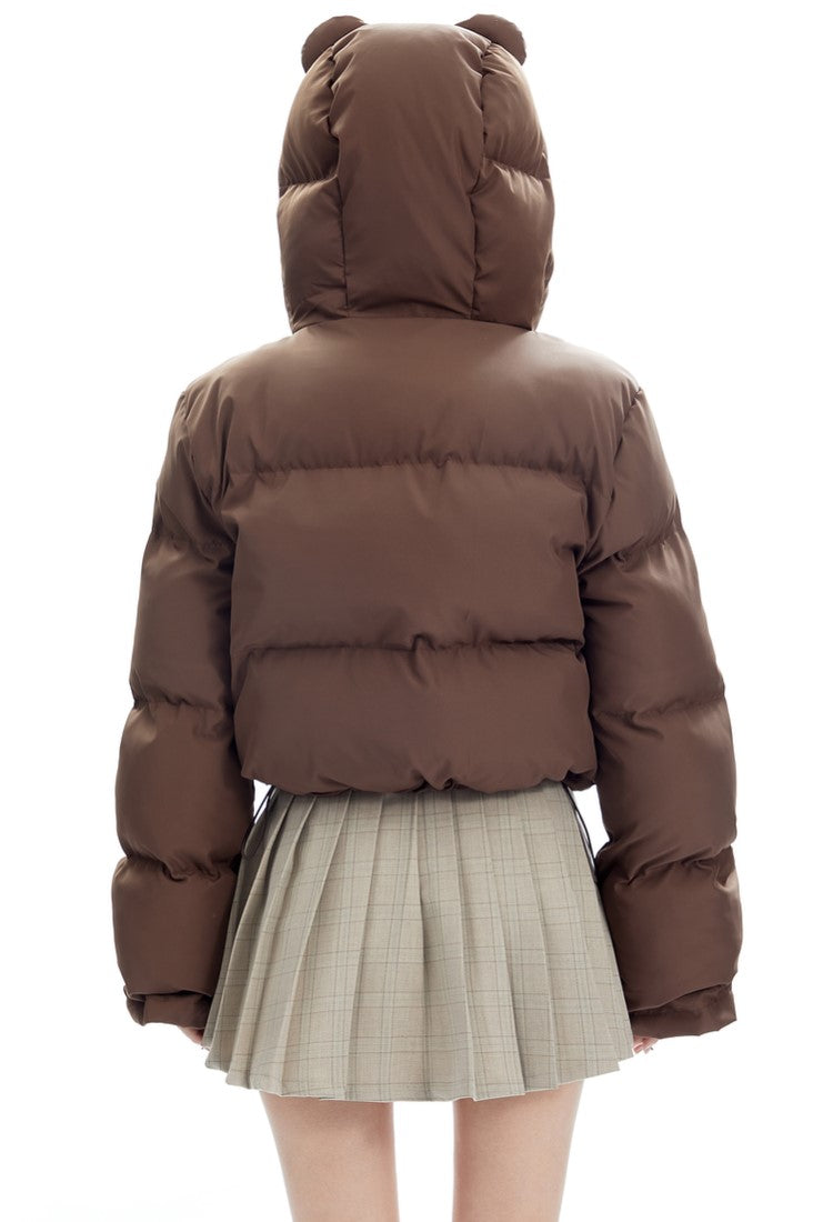 Teddy Brrr.. Cropped Puffer Jacket