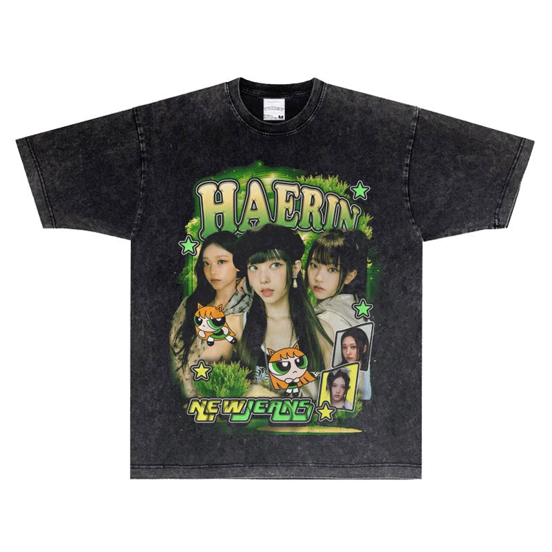 NewJeans Haerin PPG Inspired Vintage T-Shirt