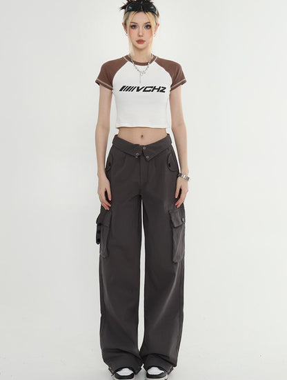 High Rise Fold-Over Trousers