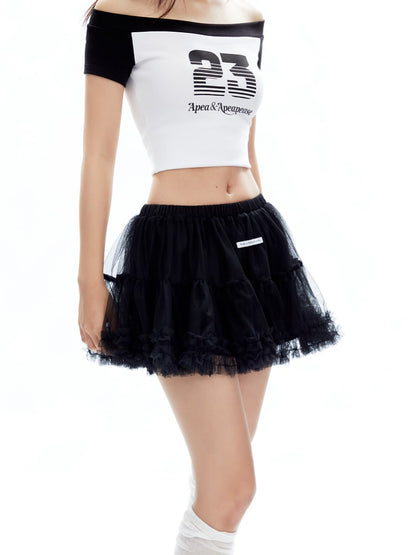 Ruffle Ballet Style Mini Skirt