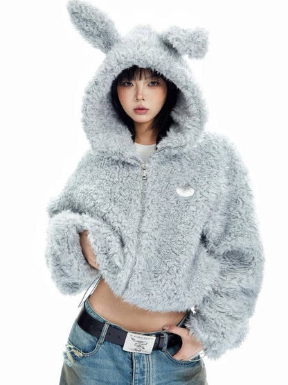 Hooded Rabbit Fleece Jacket