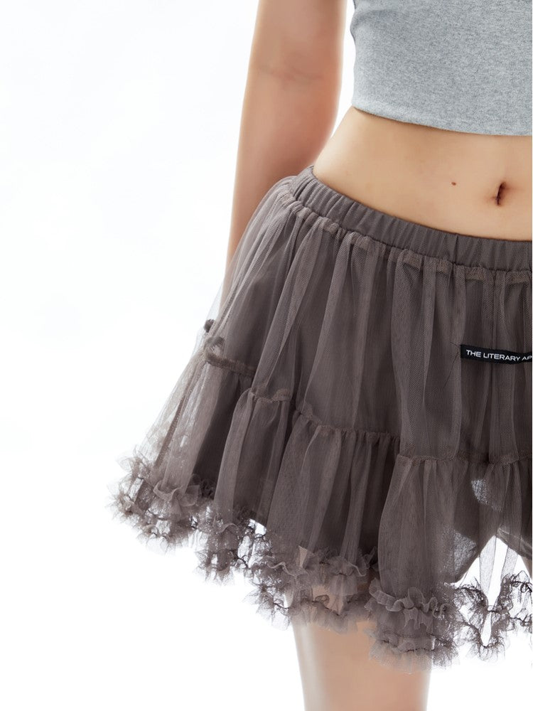 Ruffle Ballet Style Mini Skirt