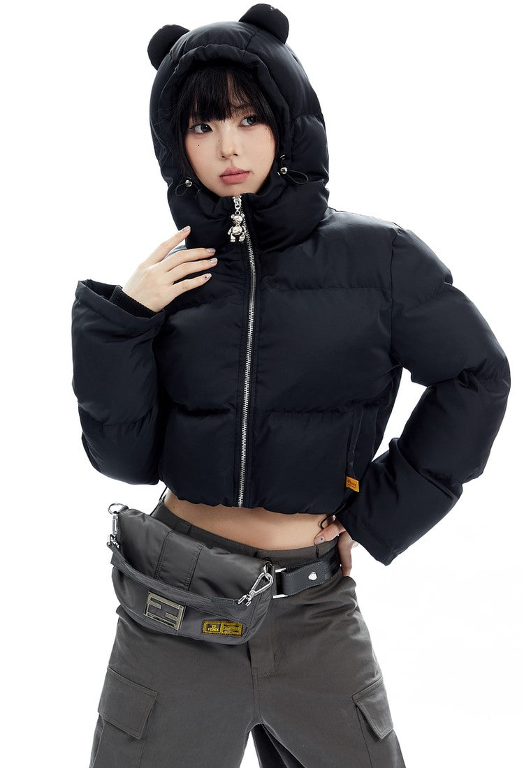 Teddy Brrr.. Cropped Puffer Jacket