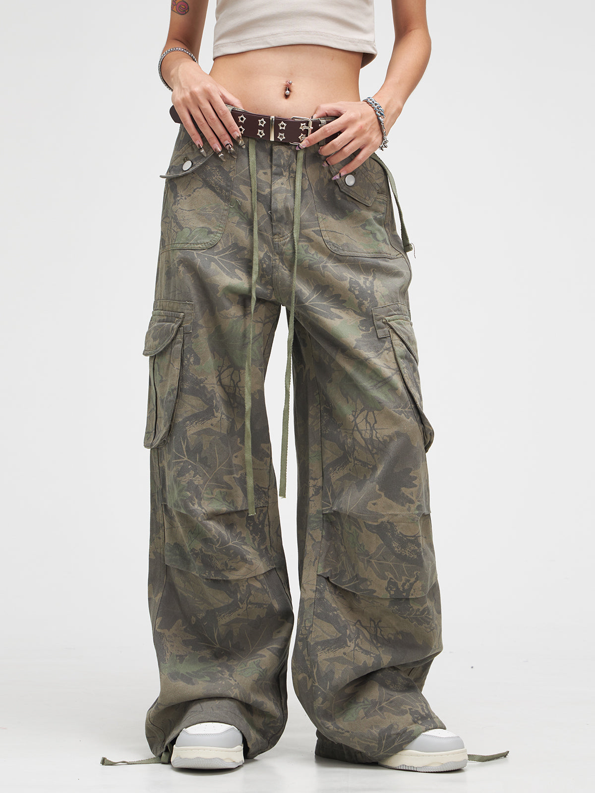 Washed Fern Camo Cargo Pants