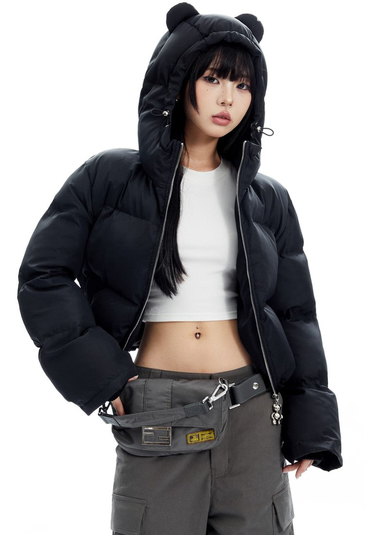 Teddy Brrr.. Cropped Puffer Jacket