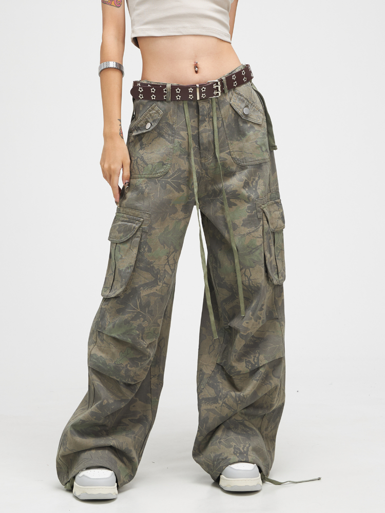 Washed Fern Camo Cargo Pants