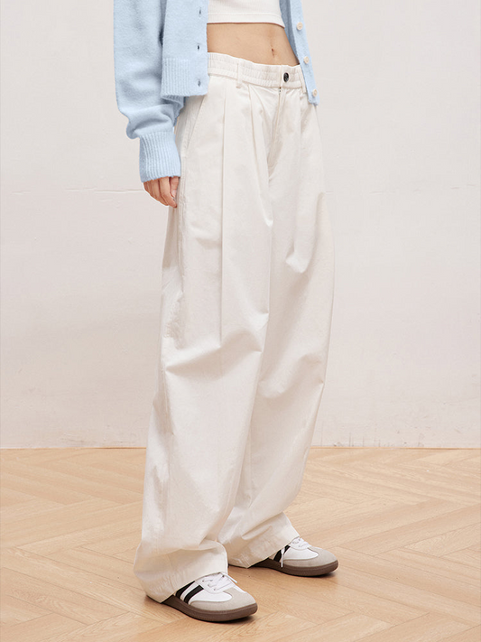 Straight-Leg Woven Trousers