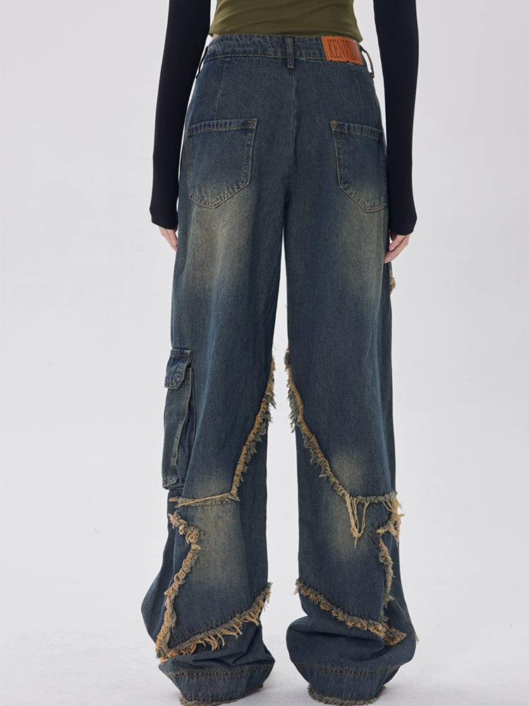 Star-Stitched Denim Jeans