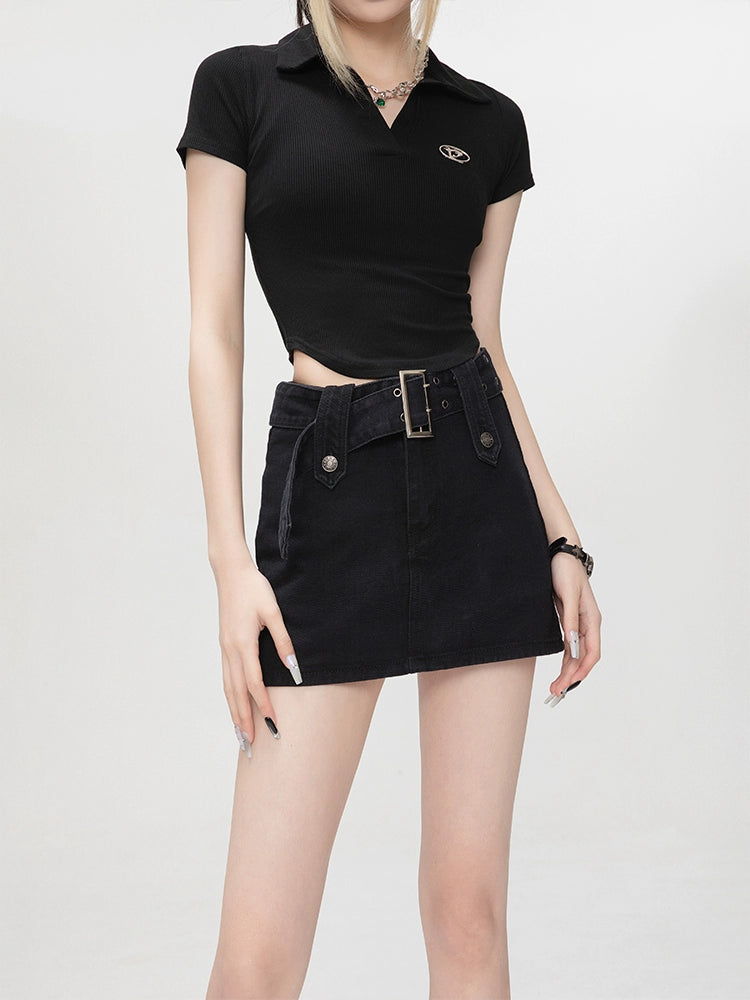 Buckle High-Rise Skirt