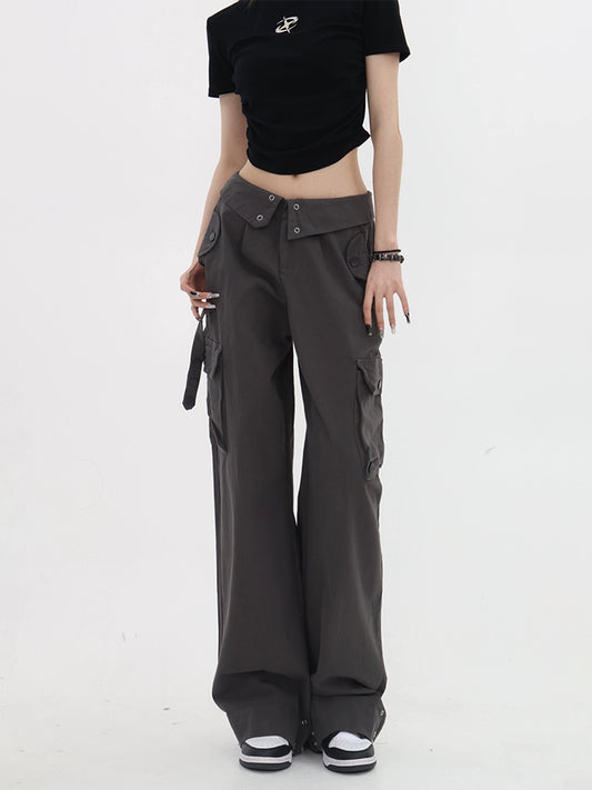 High Rise Fold-Over Trousers