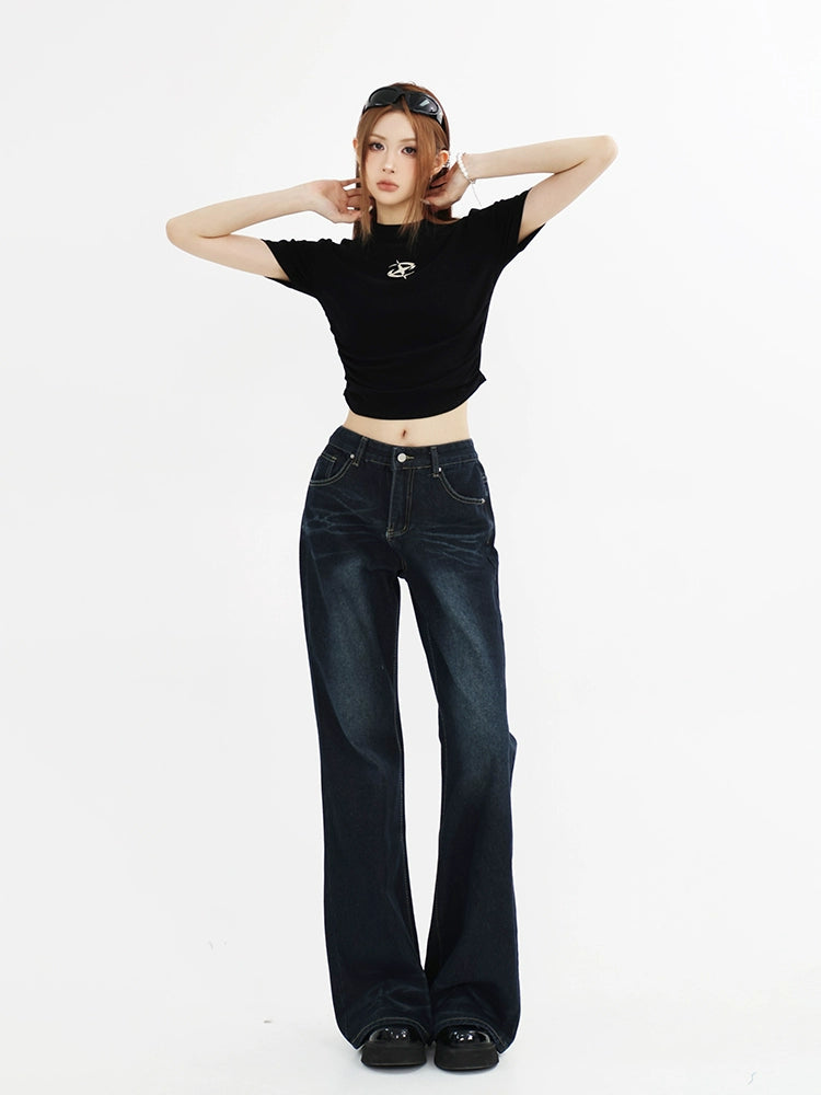 Wide-Leg Denim Jeans