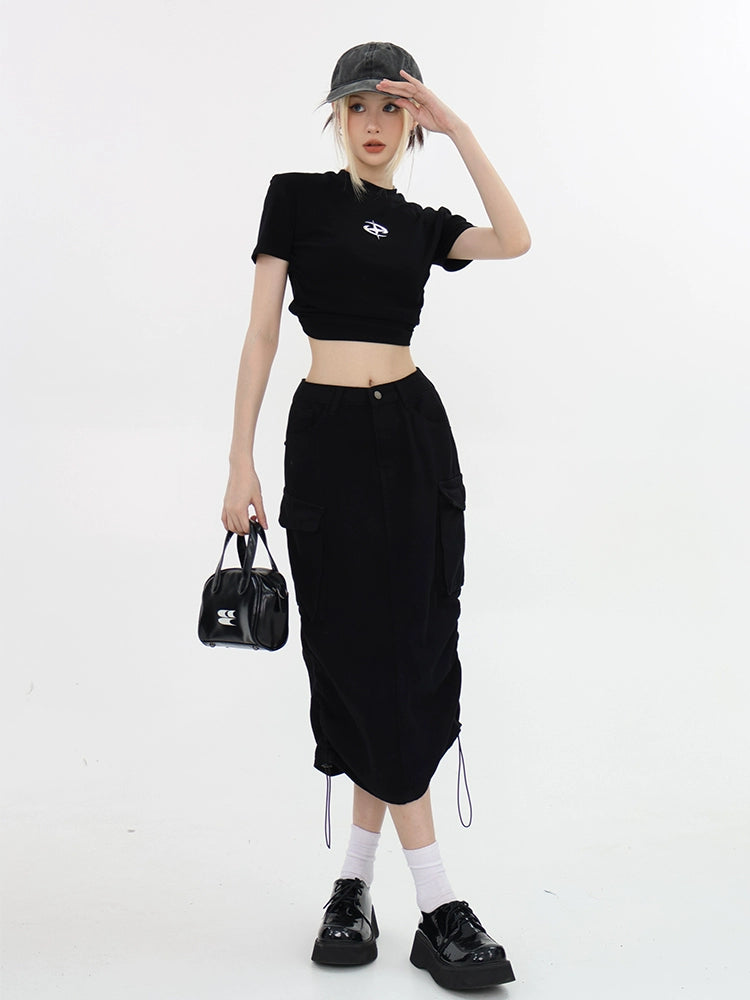 Ruched Midi Skirt