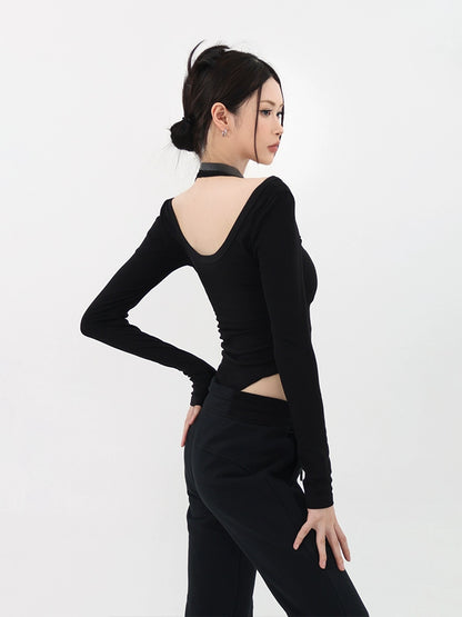 Halter Neck Long Sleeve