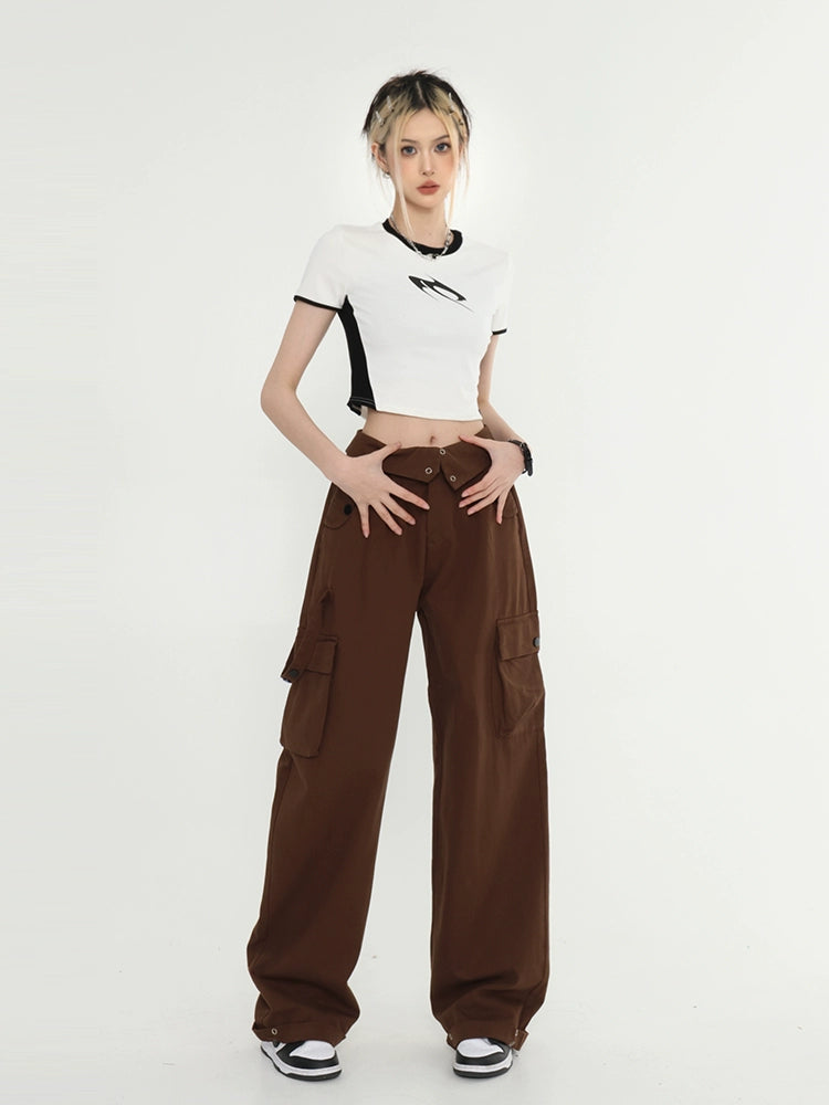 High Rise Fold-Over Trousers