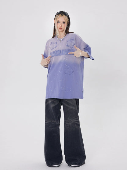 Gradient Embroidered Star Shirt