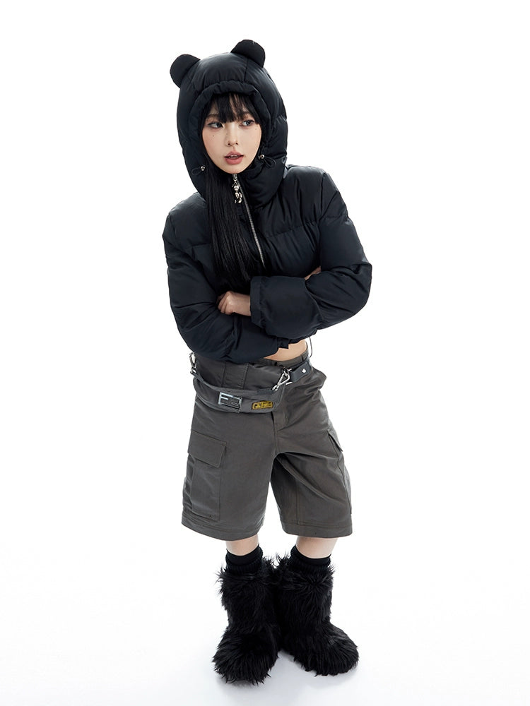 Teddy Brrr.. Cropped Puffer Jacket