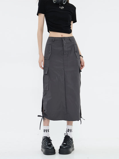 Bow-Tie Midi Cargo Skirt