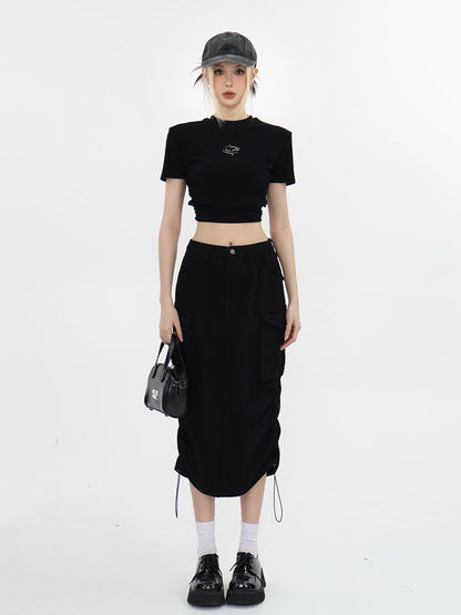 Ruched Midi Skirt