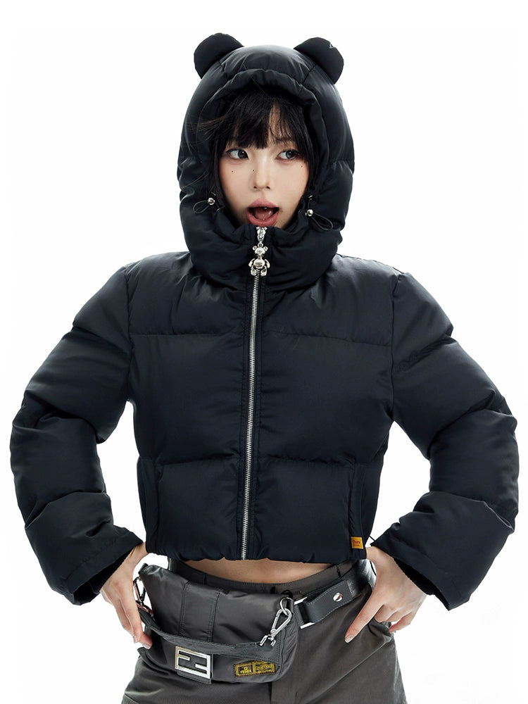 Teddy Brrr.. Cropped Puffer Jacket