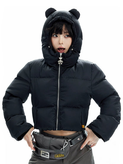 Teddy Brrr.. Cropped Puffer Jacket