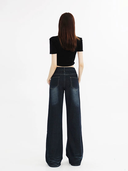 Wide-Leg Denim Jeans