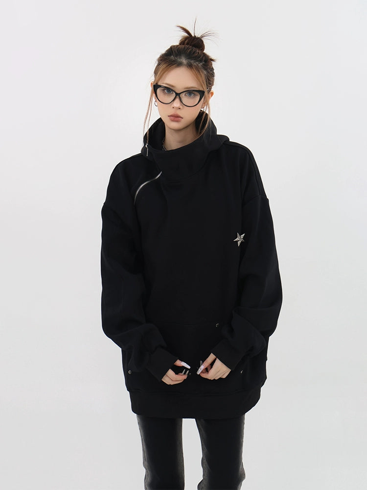 Mock Neck Half-Zip Hoodie