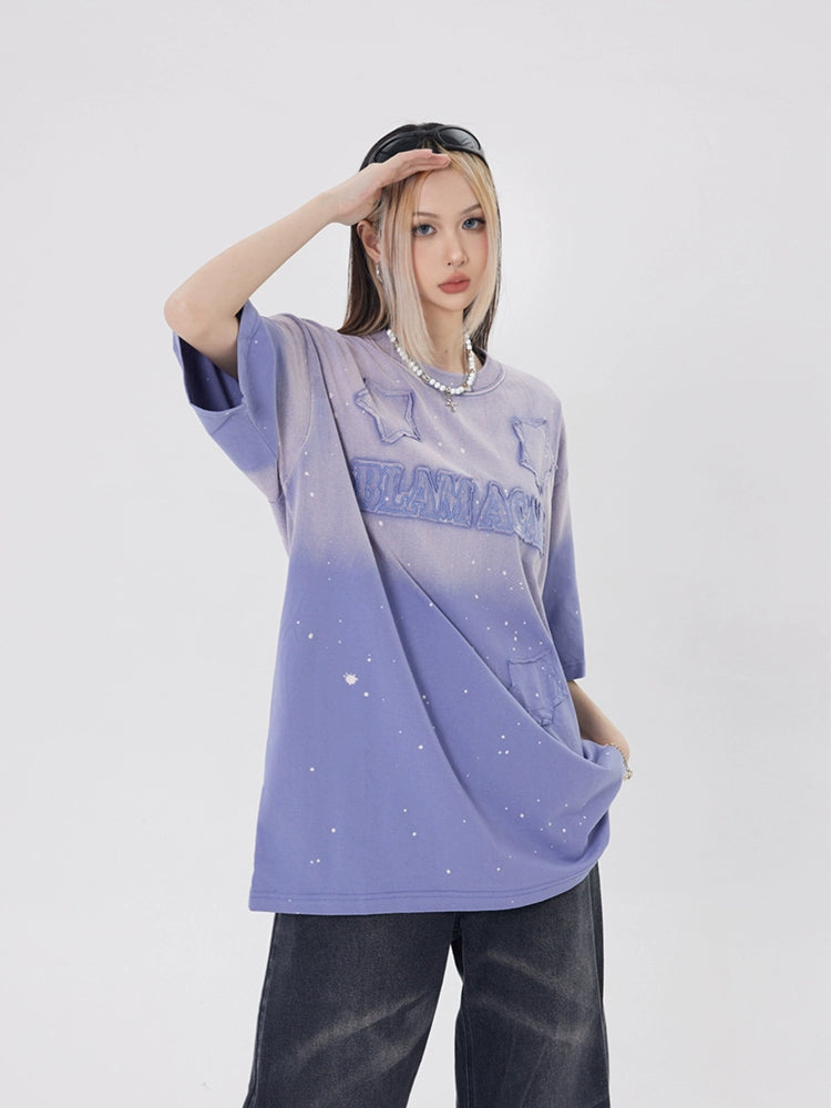 Gradient Embroidered Star Shirt