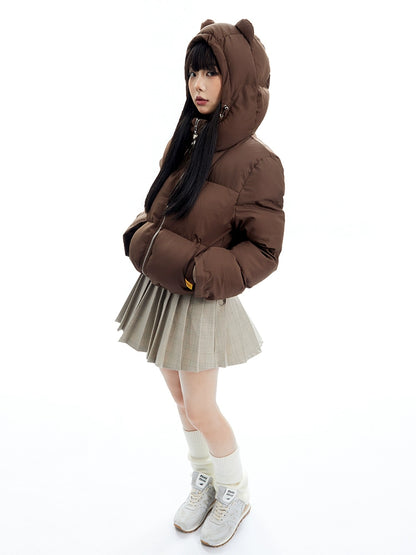 Teddy Brrr.. Cropped Puffer Jacket