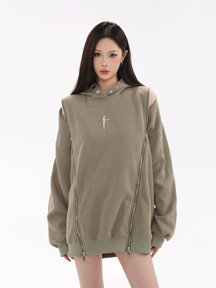 Star Spike Double Zip Hoodie