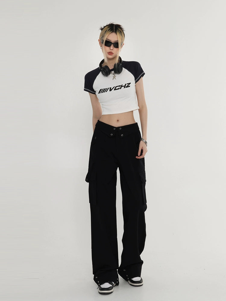 High Rise Fold-Over Trousers